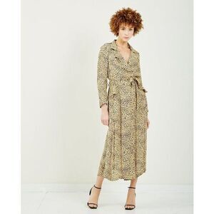Mes Demoiselles Rosita Printed Coat Dress in Tan Panther Size 36 US 4-6